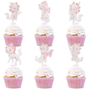 B0CM36J1VH.jpg 24-Piece Cat Cupcake Toppers for Pink Themed Party Decor