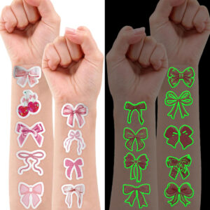 B0F65D4RPC.jpg 96 PCS Pink Bow Temporary Tattoos for Birthday Party Favors