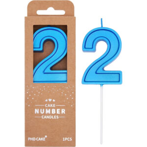 B09DK7F947.jpg 2.76 Inch Luxe Blue Number 2 Birthday Candle for Cake Decor
