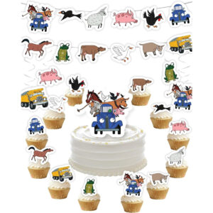 B0CMJPWL4P.jpg Farm Animal Birthday Party Decorations with Little Blue Truck