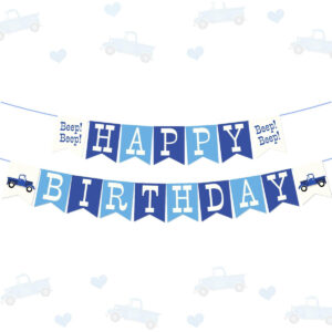 B0CZDXT4D9.jpg Little Blue Truck Birthday Decorations: 17Pcs Party Banner Set