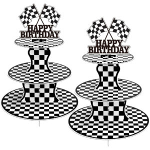 B0C7KR7HV1.jpg Race Car 3-Tier Cupcake Stand for McQueen Birthday Parties
