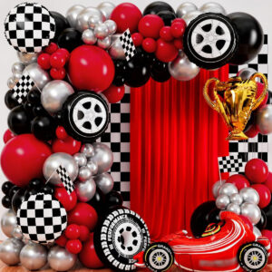 B0B6DDDZNT.jpg Race Car Balloon Arch Kit for Birthday Party Decorations