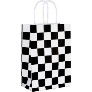 B0DQ86RDWL.jpg Checkered Racing Party Favor Gift Bags - 25 Pack