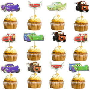 B0CZMVXSKR.jpg 24pcs Cars McQueen Cupcake Toppers for Birthday Cake Decor