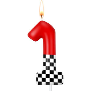 B0DNZ8MVXZ.jpg Racing Car Number 1 Birthday Candle for Race Car Theme Cakes