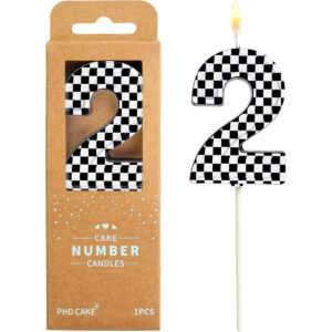 B0DJVNSNKS.jpg Number 2 Racing Birthday Candle for McQueen Party Cakes