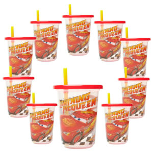 B0FQY4S14Q.jpg Cars Take & Toss Toddler Straw Cups for McQueen Party 10ct