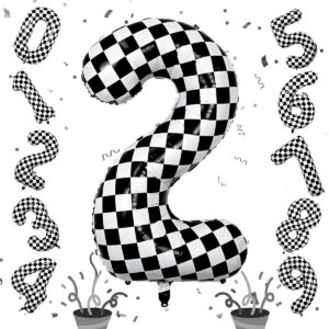 B0CLLW2BNW.jpg 2nd Birthday Race Car Number 2 Balloon for McQueen Party Decor