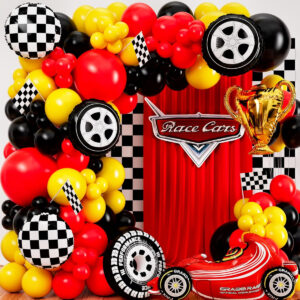 B0B6GR78GV.jpg Race Car Balloon Arch Kit for Kids Birthday Party Decorations