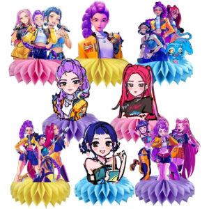 B0FN7MLHXH.jpg 8Pcs Demon Hunter Honeycomb Table Centerpieces for KPop Parties