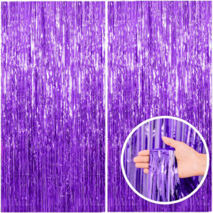 B0CDGXHS1Z.jpg Purple Foil Fringe Backdrop Curtains for KPop Party Decor
