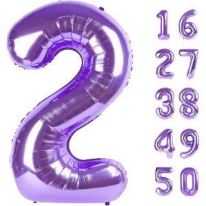 B0DYJ71HNV.jpg 40-Inch Purple Number 2 Foil Balloon for Birthday Decorations