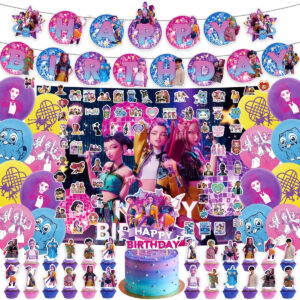 B0G1FLTJJ6.jpg Demon Hunters Birthday Party Decorations Kit with Backdrop
