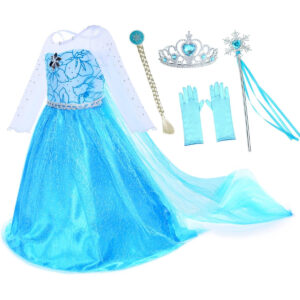 B07FB15P9S.jpg Frozen Princess Costume with Accessories for Girls Dress Up