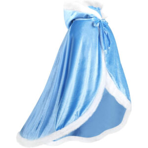 B09C8SFXMW.jpg Girls' Hooded Princess Cape for Frozen Themed Dress Up