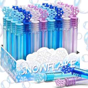 B0CLP6D7NN.jpg 32-Piece Snowflake Bubble Wand Set for Winter Party Favors