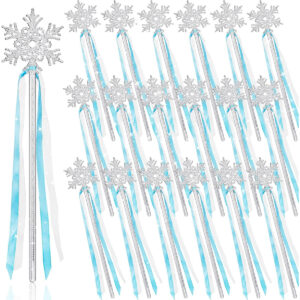B07ZRM7N9V.jpg Gejoy Silver Snowflake Wands for Winter Party Table Decor (12 Pcs)