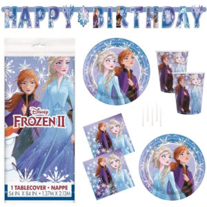 B07Z89K6MP.jpg Frozen 2 Party Supplies Set for 16 Guests: Tableware & Decor