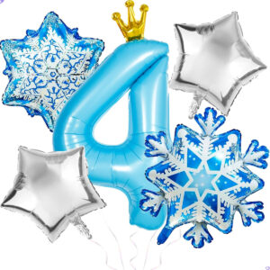 B0DZSSNGYX.jpg Frozen 4th Birthday Party Decorations with Elsa Balloon Set