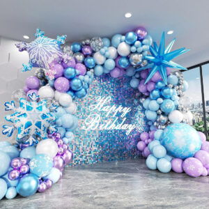 B0DCJC28S1.jpg Frozen Balloon Arch Garland Kit for Winter Wonderland Parties
