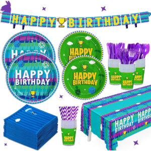 B0DZXLCCTY.jpg Fortnite Themed Video Game Birthday Party Tableware Set for 24
