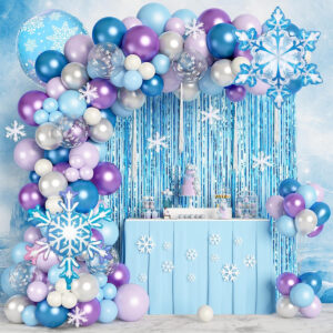 B0CDFZZRG2.jpg 167-Piece Frozen Balloon Garland Kit for Winter Party Decor
