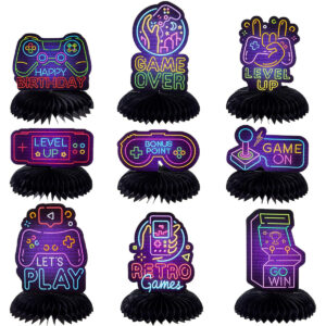 B0BPPG17LL.jpg 9 Pcs Neon Video Game Party Table Centerpieces for Fortnite