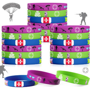B0DP1W4NRL.jpg 30-Piece Llama Silicone Wristbands for Gamer Birthday Parties