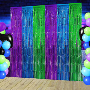 B0DZ63CWRR.jpg Video Game Foil Fringe Backdrop for Gaming Birthday Parties