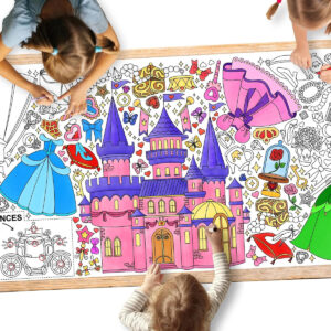 B0CSJMYD5L.jpg Giant Disney Princess Coloring Poster for Kids Party Activities