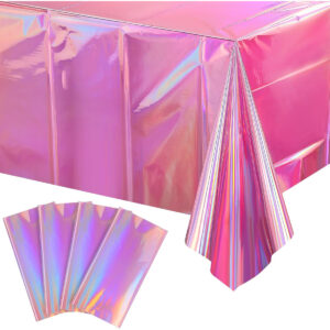B0C627LYNZ.jpg Iridescent Pink Plastic Tablecloths for Disney Princess Parties