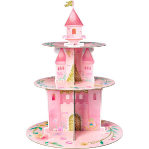 B0BZYXJDL7.jpg 3-Tier Watercolor Princess Cupcake Stand for Birthday Parties