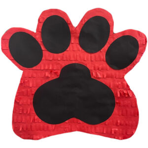 B01HEG8216.jpg Red Paw Print Pinata for Dog Themed Birthday Party Supplies