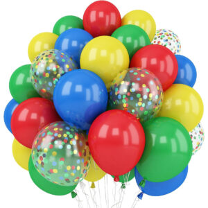 B0CPFHJ55W.jpg Curious George Party Balloon Set: Red, Blue, Yellow & Green