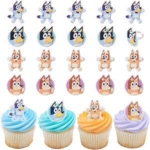 B0CC2BS6CL.jpg DecoPac Bluey Cupcake Rings: 24-Piece Cake Decoration Set