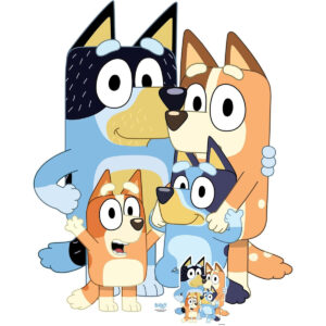 B0D54P4SSR.jpg Bluey Heeler Family Cardboard Cutout for Birthday Parties