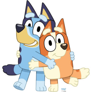 B0D54PTKZS.jpg Bluey and Bingo Cardboard Cutout for Birthday Party Decor