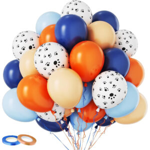 B0CYT2CPLJ.jpg Bluey Themed Party Balloon Set: 60PCS Blue and Orange Decor