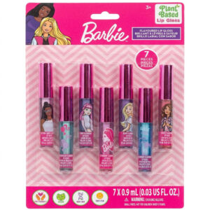 B09XTZ98GS.jpg Barbie 7-Piece Plant-Based Lip Gloss Set for Kids Party Favors