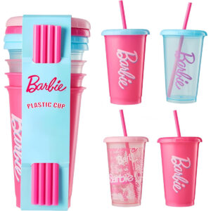 B0G6J4GWY5.jpg MINISO Barbie 16oz Reusable Iced Coffee Cups with Lids & Straws