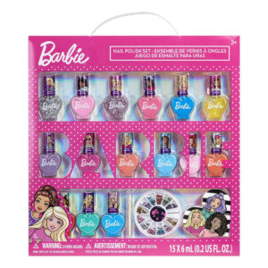 B09FXRRRJC.jpg Barbie Movie 18-Piece Kids Water-Based Nail Polish Party Set