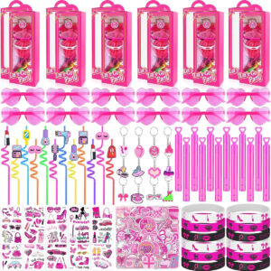 B0DK9JWW6S.jpg 184Pcs Barbie-Themed Party Favors Pack for 12 Guests