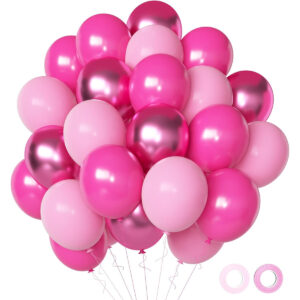 B0CMZL1N52.jpg 50pc Pink Metallic Balloon Set for Barbie Theme Party Decor