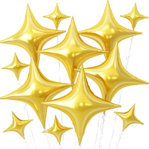 B0D6V7D631.jpg 12Pcs Gold Star Foil Balloons for Space Themed Party Decor