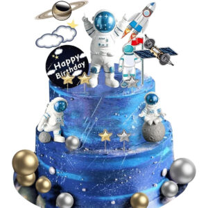 B09LZ459L2.jpg 22Pcs Space Cake Topper Set for Outer Space Birthday Parties