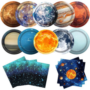 B0CZX2LZ9Q.jpg Space Theme Party Tableware Set: 100pc Galaxy Plates & Napkins