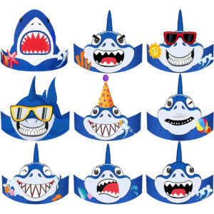 B0D46R5NDG.jpg 24 Pcs Shark Party Hats for Kids Birthday Decorations