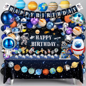 B0DSLB3TKT.jpg Outer Space Birthday Party Decorations & Galaxy Decor Kit