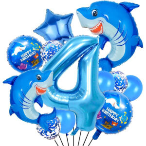 B0DCN1KZXM.jpg 40-Inch Blue Shark Number 4 Balloon for Kids Birthday Party